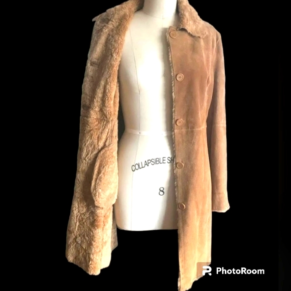 WINLET GENUINE 100 % LEATHER w/ SHEARLING LINED COAT - Picture 3 of 12